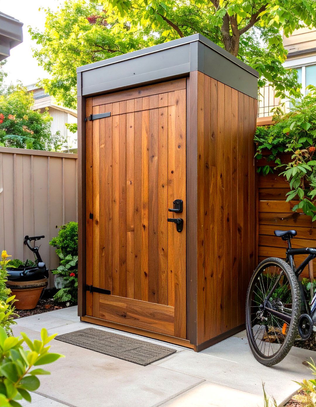 Locking Vertical Bike Shed - 30 outdoor bike storage ideas