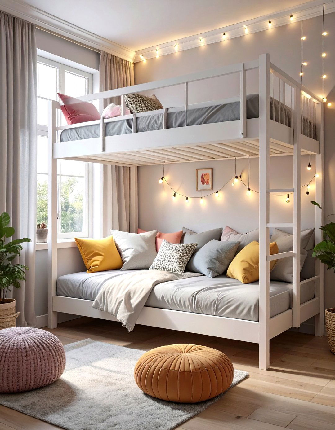 Loft Bed with a Lounge Area Below - 30 tween girl room ideas