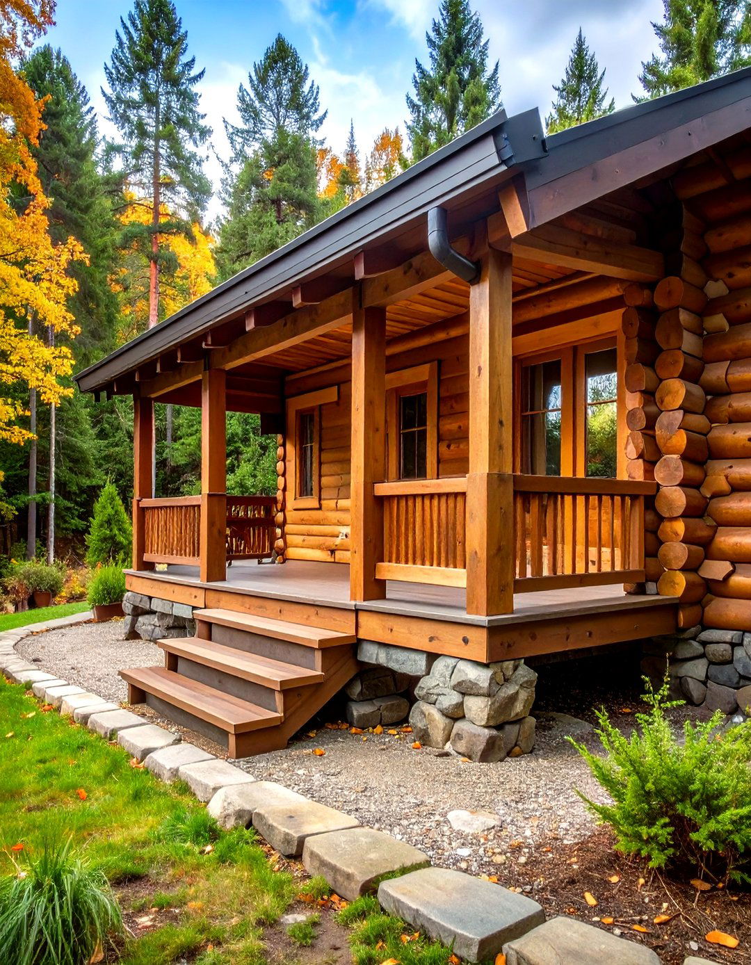 Log Cabin Style Porch Skirting - 30 porch skirting ideas