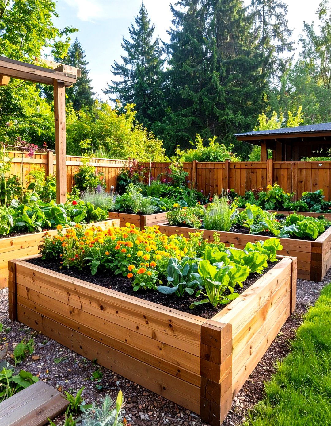 Log Cabin Style Raised Garden - 30 raised garden ideas