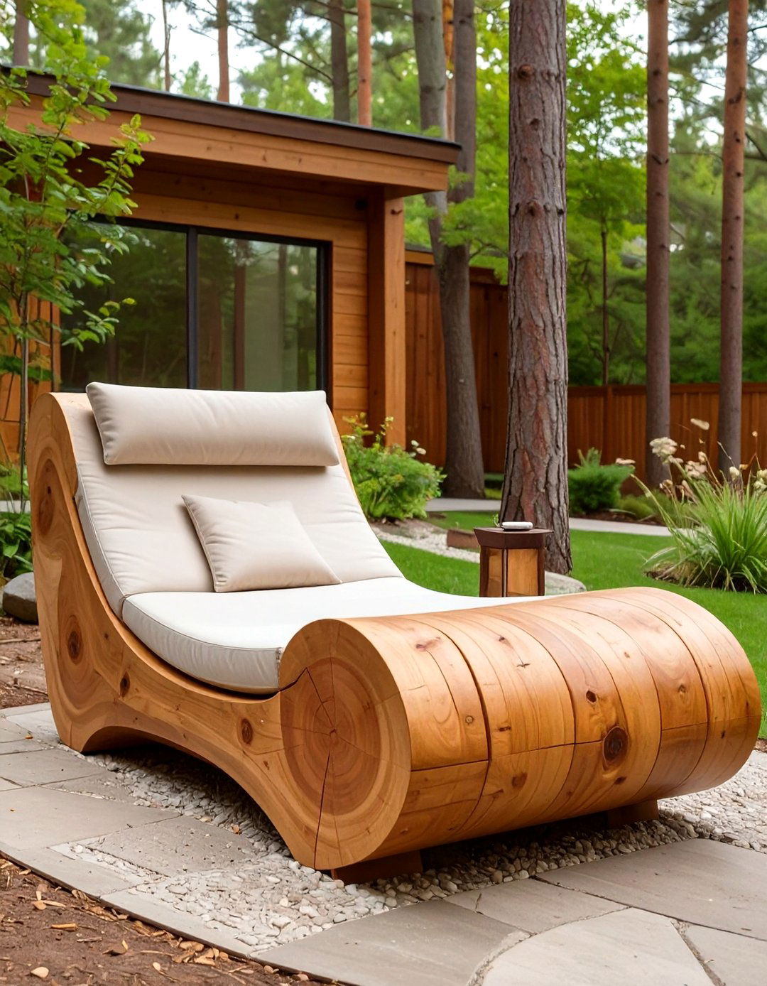 Log Lounger for Rustic Seating - 30 outdoor  decorations ideas diy
