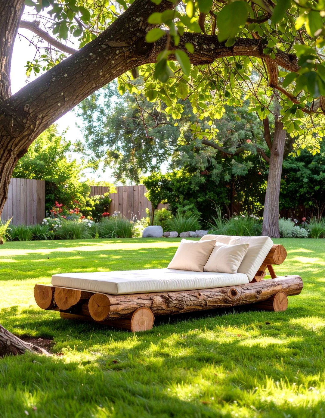 Log Loungers for Natural Backyard Seating - 30 simple backyard ideas
