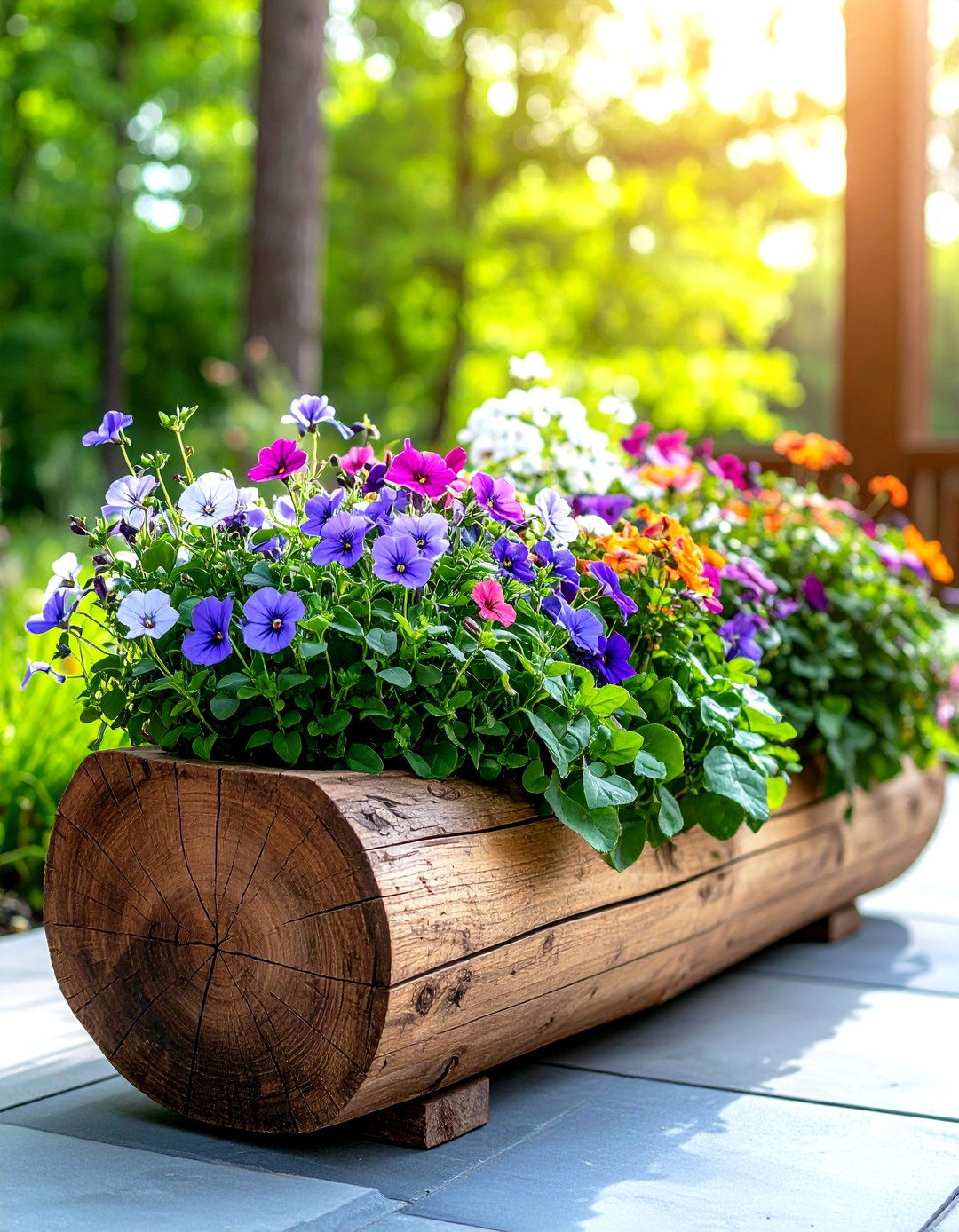 Log Patio Planter - 30 patio planter ideas