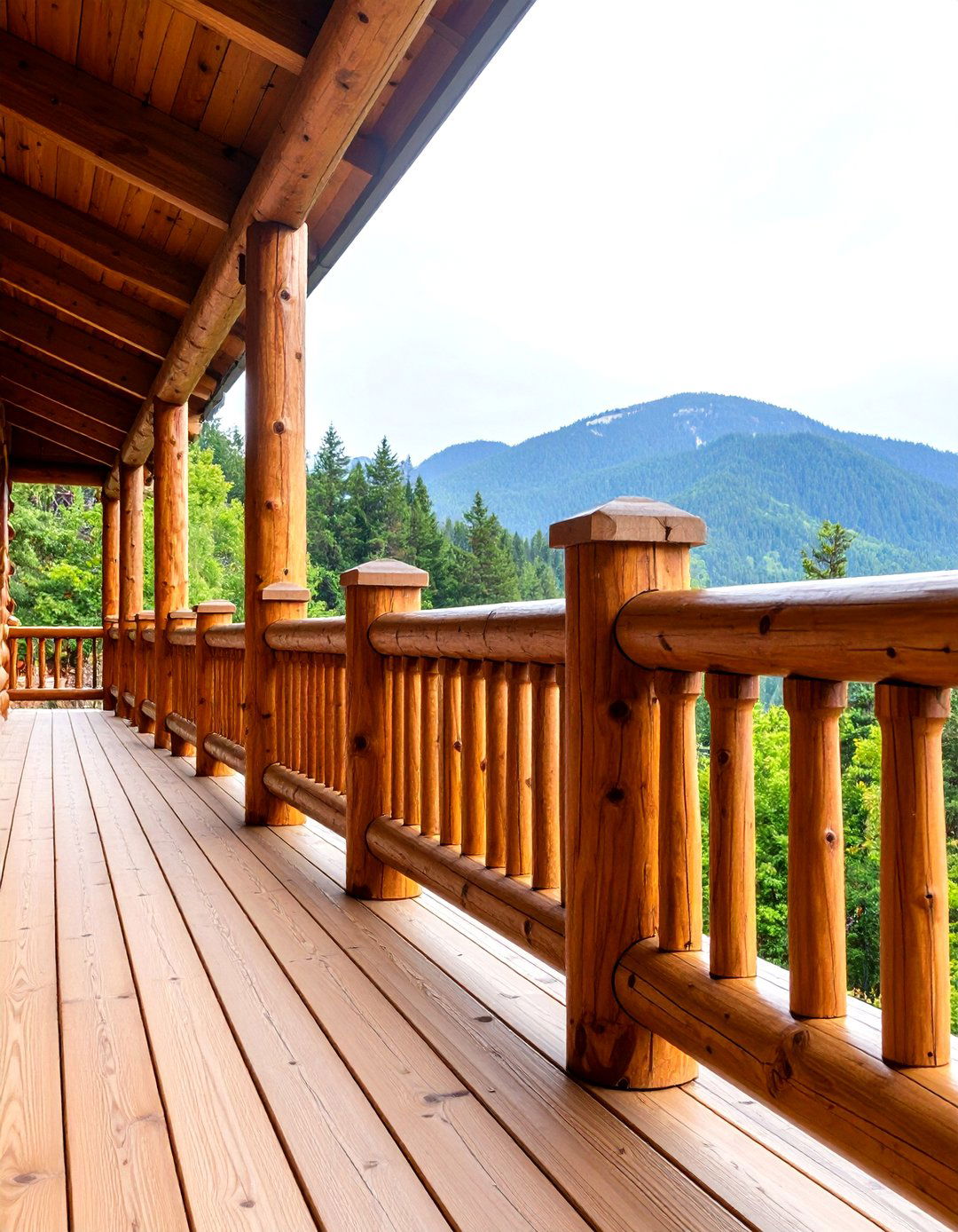 Log Railing Porch Fence - 30 porch fence ideas