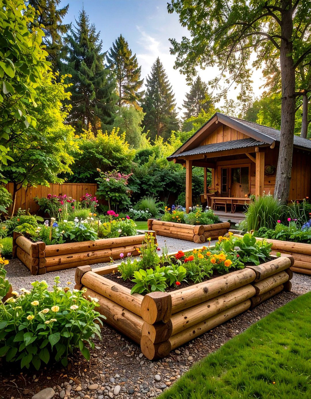 Log Raised Garden Bed - 30 raised garden beds ideas