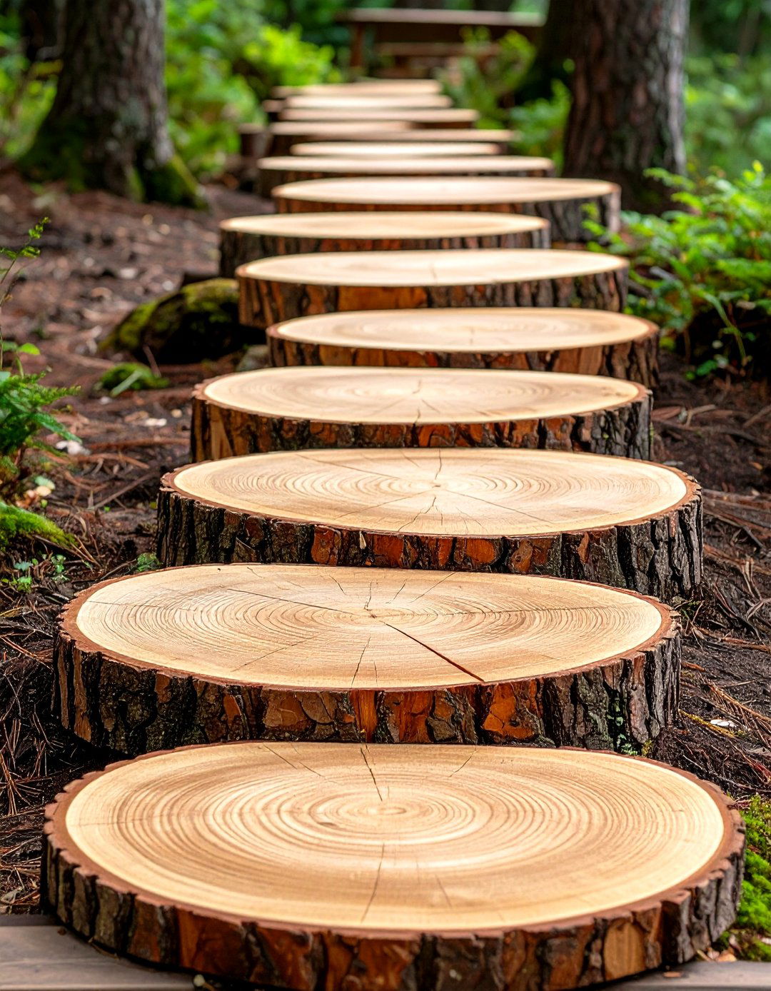Log Slice Deck Steps - 30 deck steps ideas