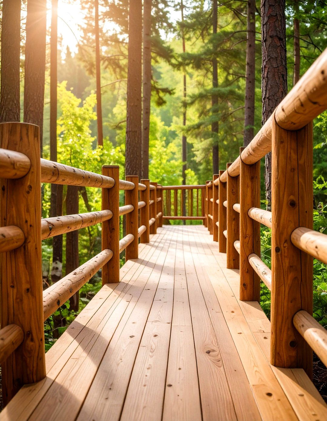 Log and Timber Railing - 30 inexpensive deck railing ideas