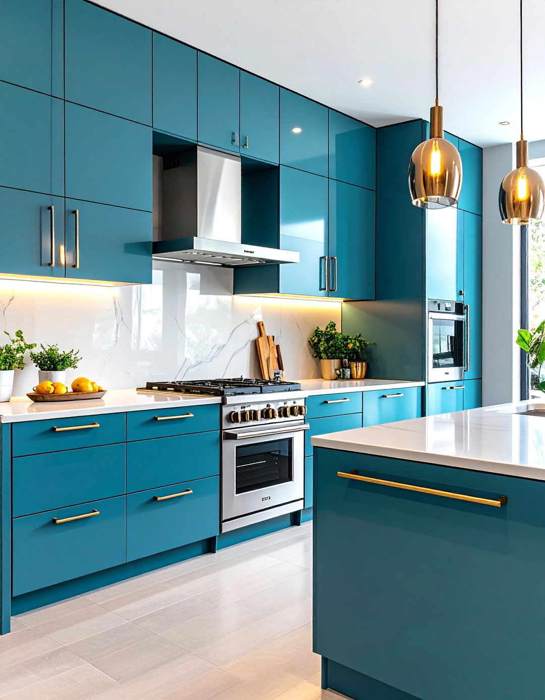 Long Appliance Pulls for Integrated Refrigerators - 30 kitchen cabinet hardware ideas