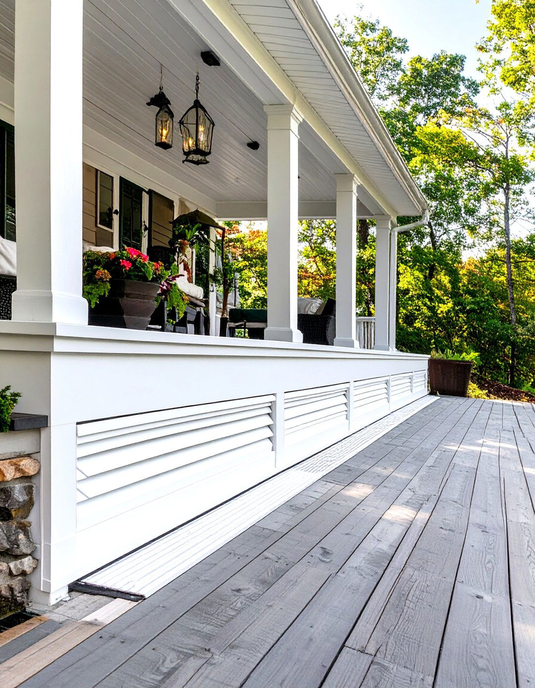 Louvered Horizontal Skirting for Ventilation - 30 horizontal deck skirting ideas