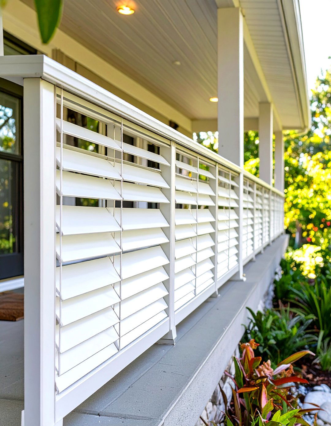 Louvered Panel Porch Railing - 30 small front porch railing ideas