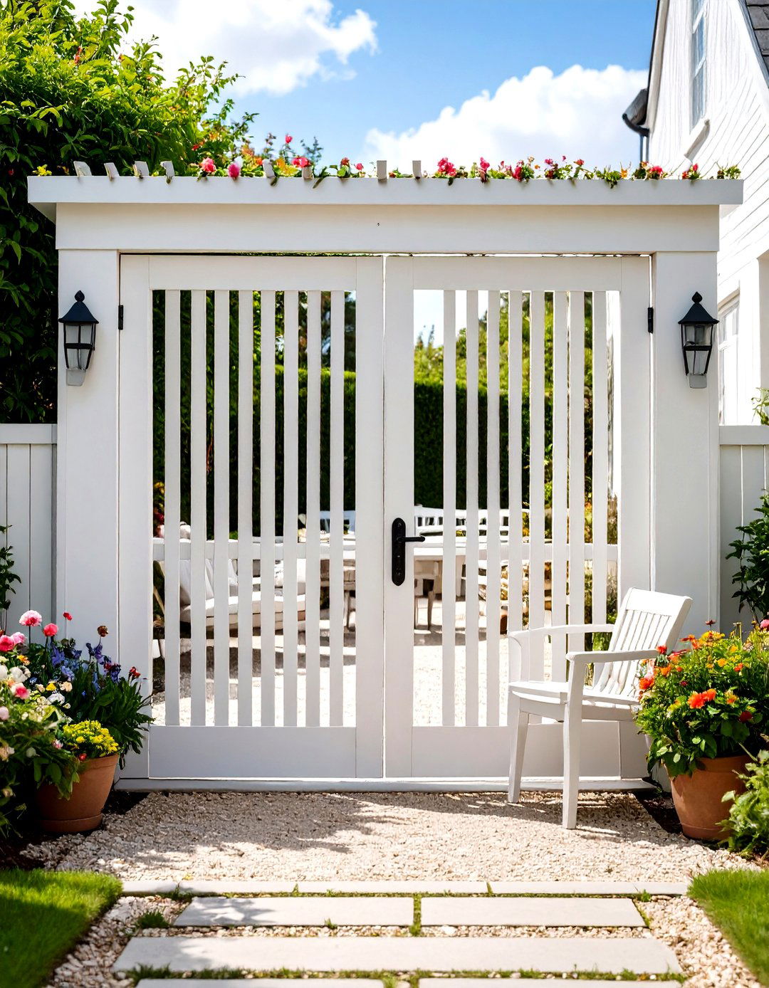 Louvered Privacy Garden Gate - 30 diy garden gate ideas
