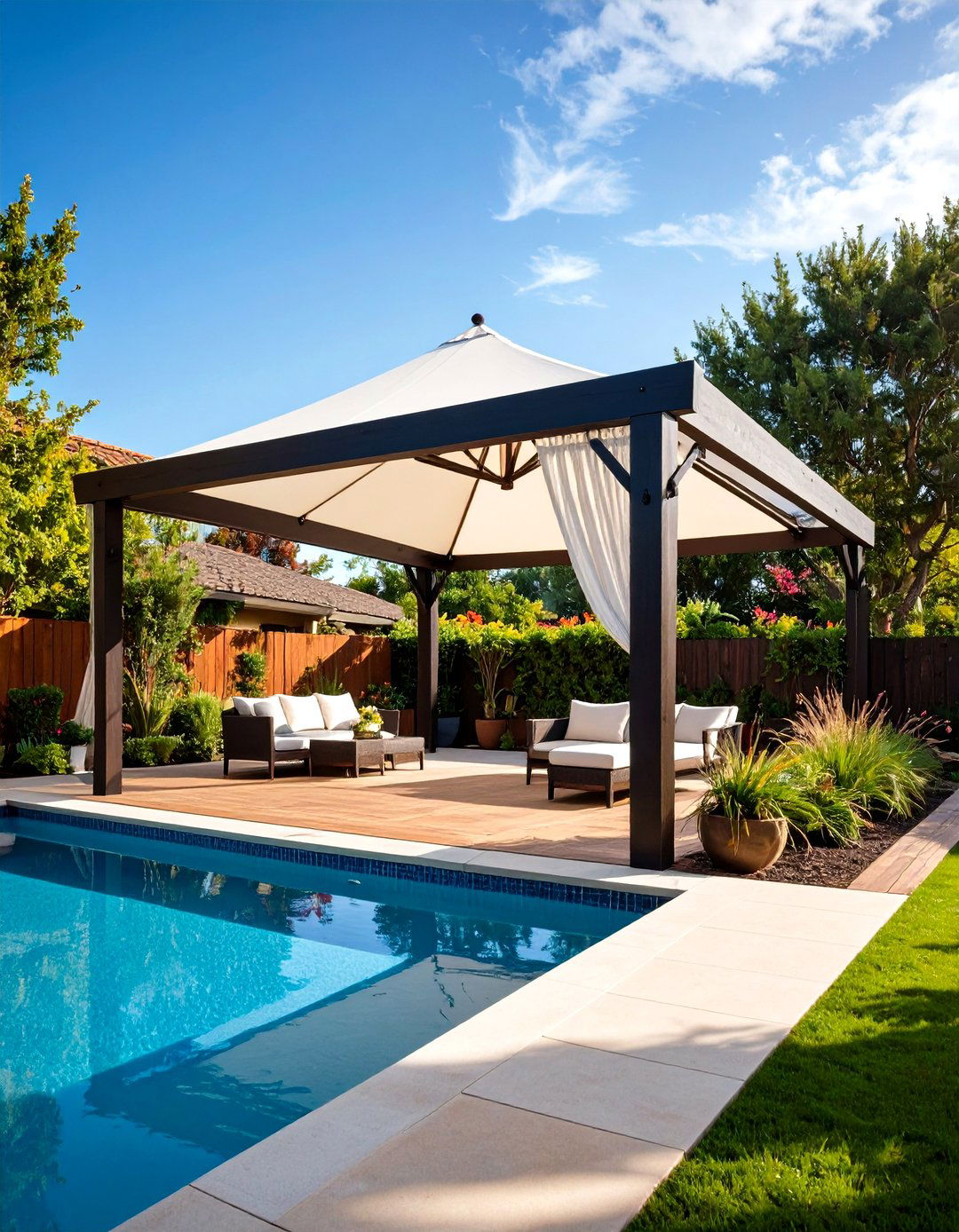 Louvered Roof Pergola for Adjustable Shade - 30 patio pergola ideas