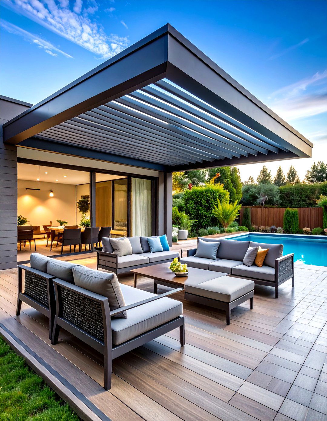 Louvered Roof System - 30 patio covering ideas