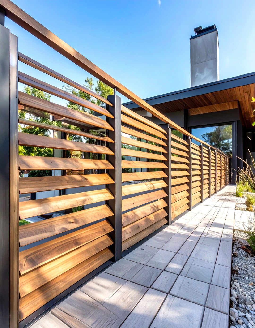 Louvered Wood Deck Railing - 30 wood deck deck railing ideas