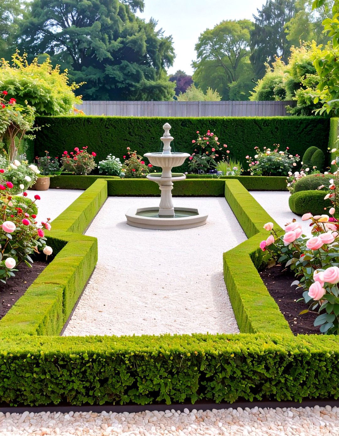 Low Boxwood Hedge Fence - 30 small garden fence ideas