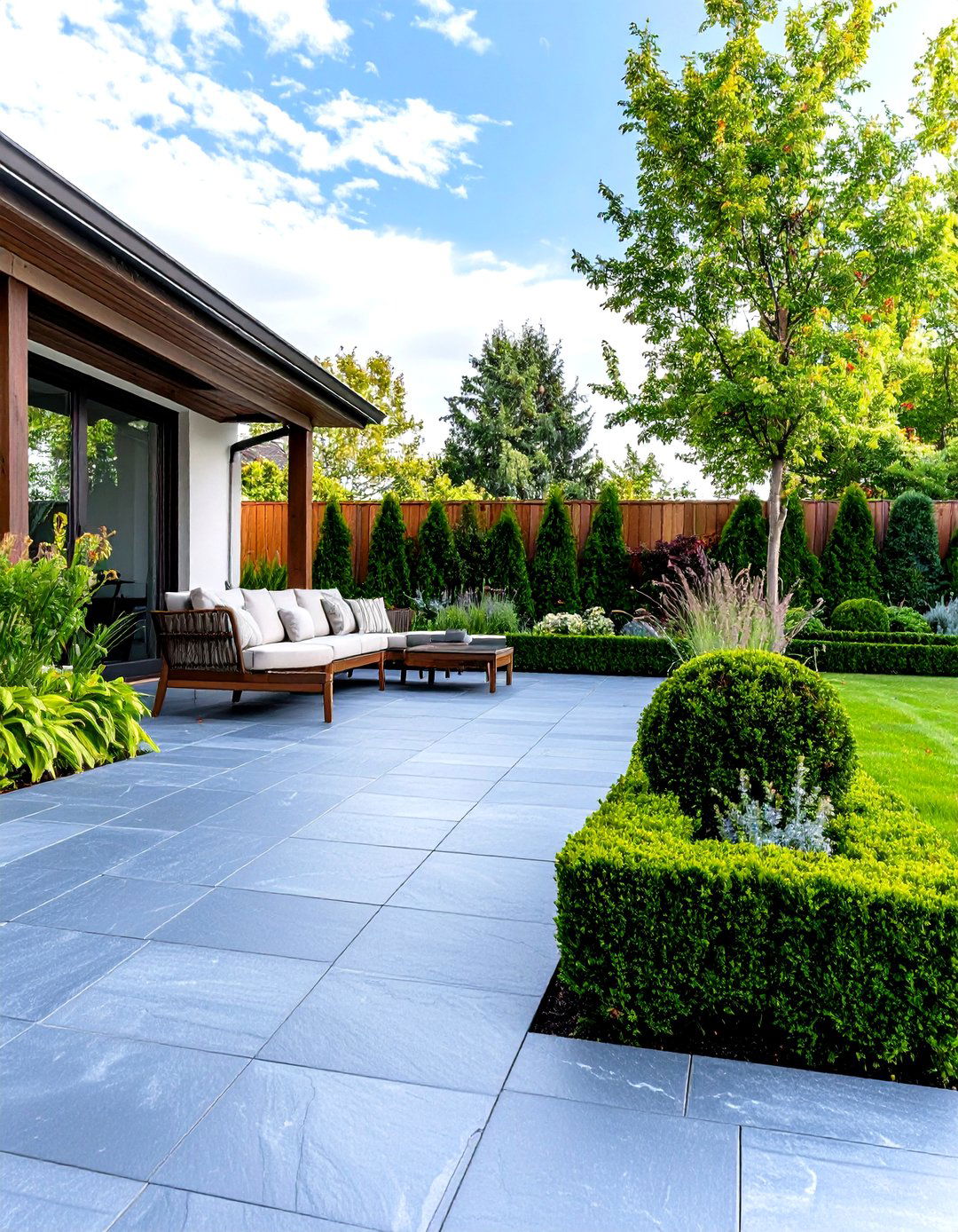 Low Boxwood Hedge Patio Border - 30 patio border ideas