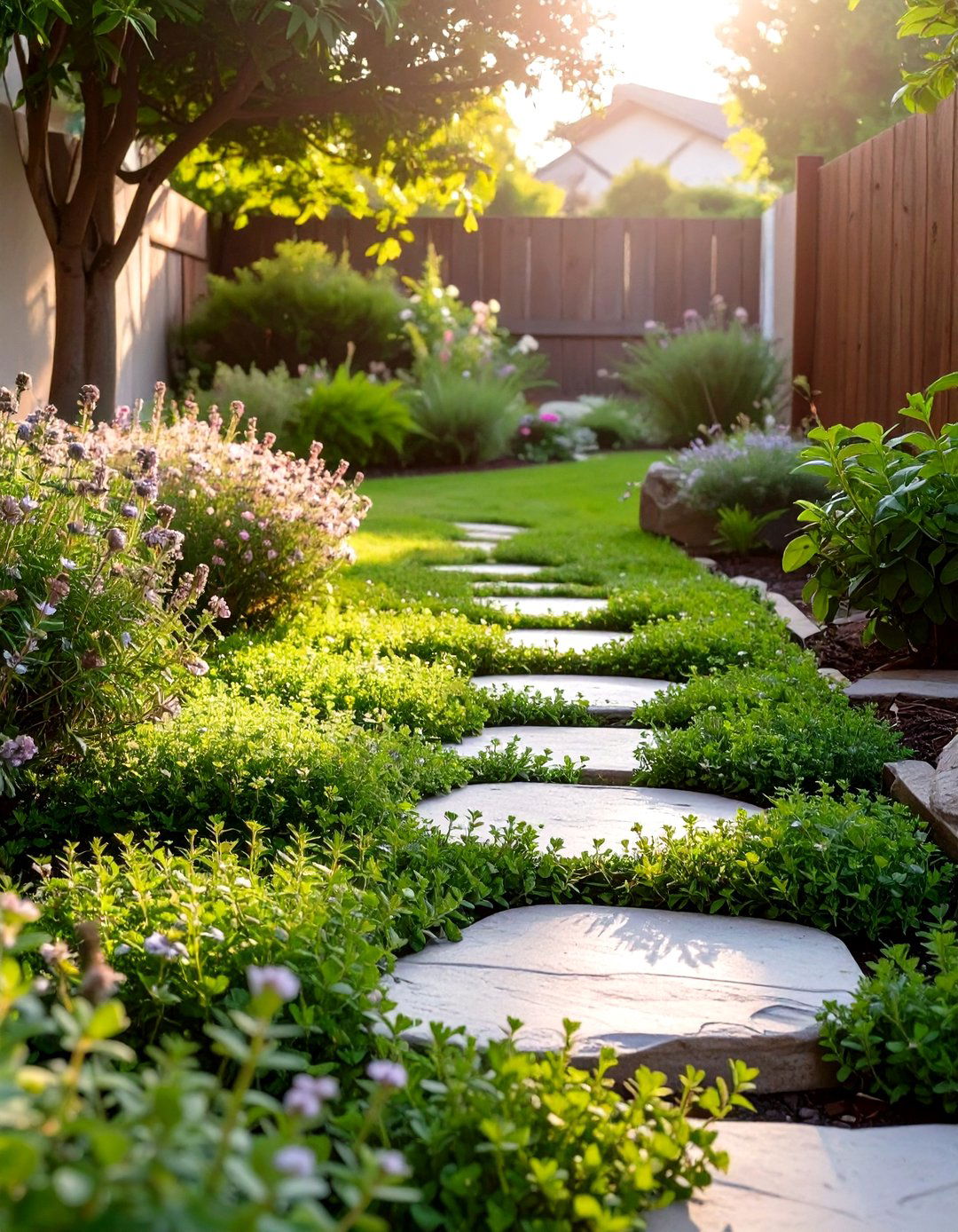 Low Growing Groundcover Instead of Mulch - 30 small backyard landscaping ideas