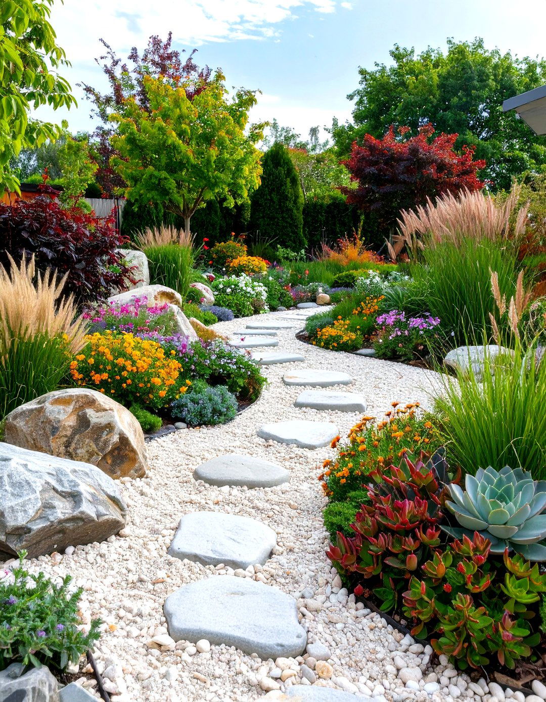 Low Maintenance Gravel Garden - 30 garden decoration ideas