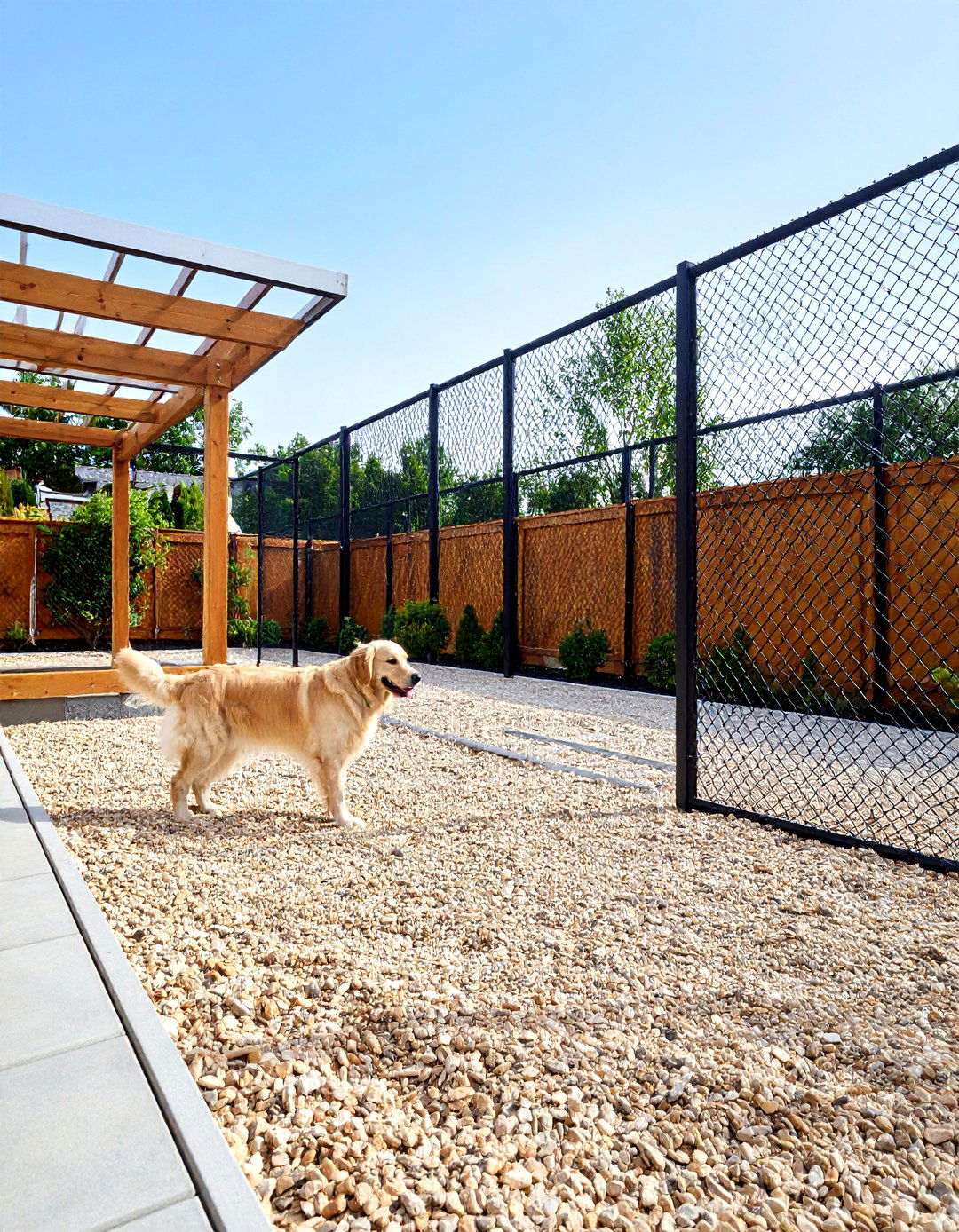 Low Maintenance Pea Gravel Dog Run - 30 pea gravel landscaping ideas