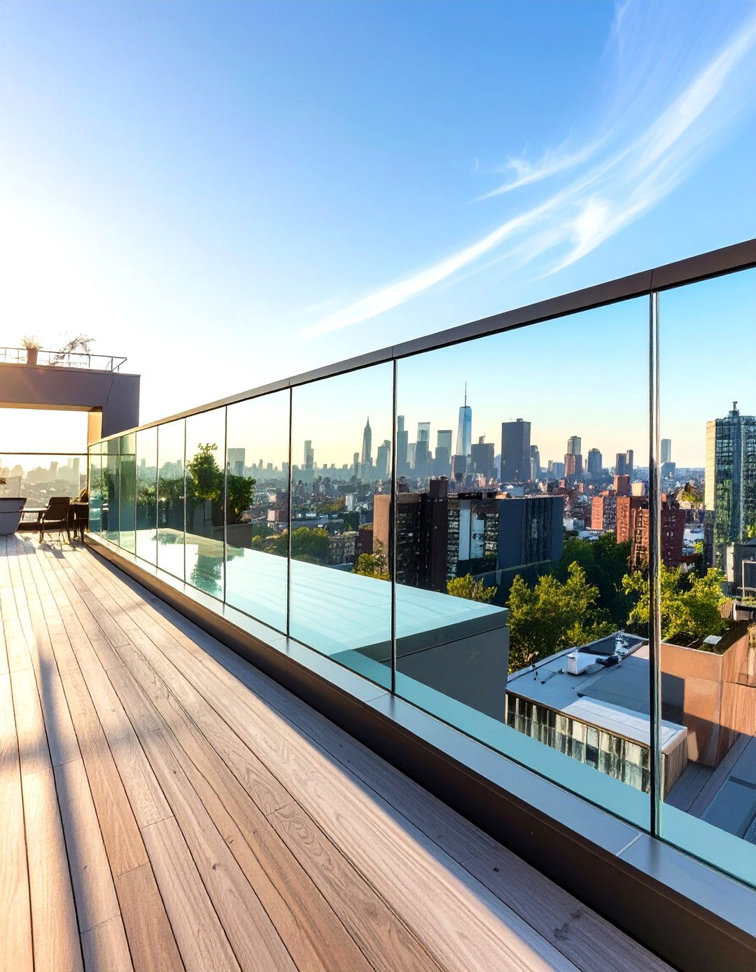 Low Profile Base Shoe Glass Deck Railing - 30 metal deck railing ideas