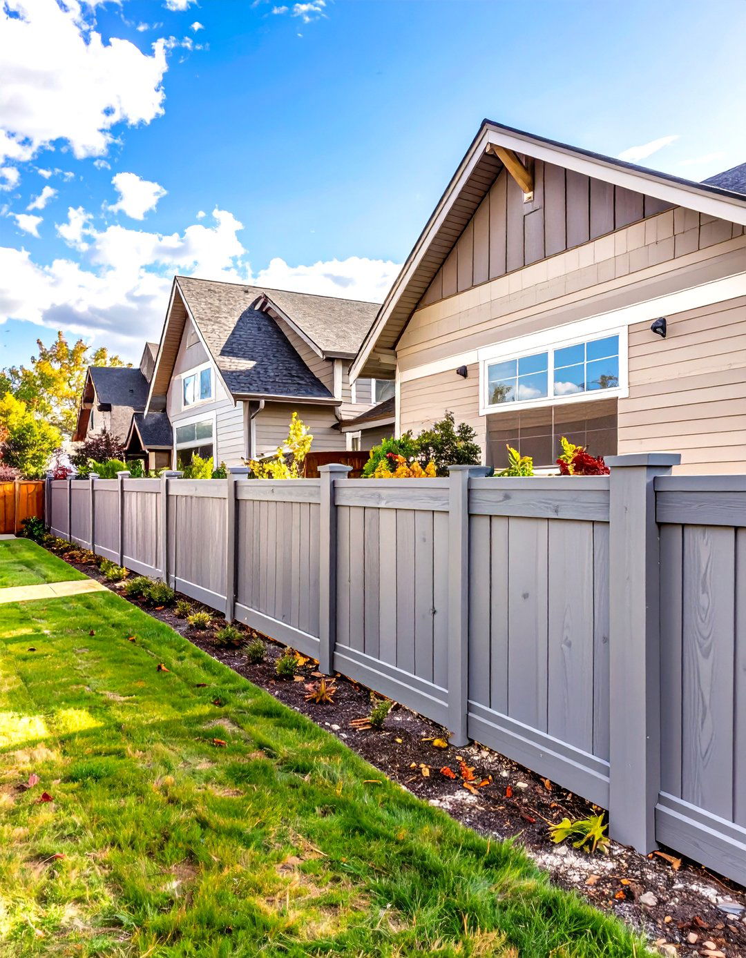 Low Profile Composite Fence - 30 small front yard fence ideas