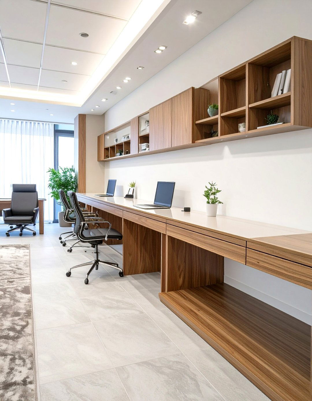Low Profile Credenza Shelving - 30 office shelving ideas