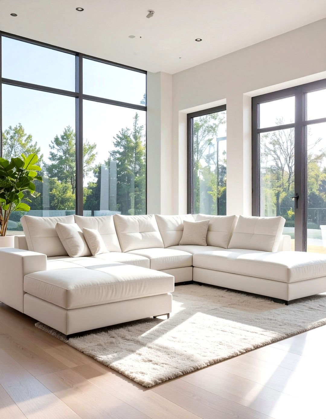 Low Profile Sectional Under a Window - 30 small living room sectional layout ideas