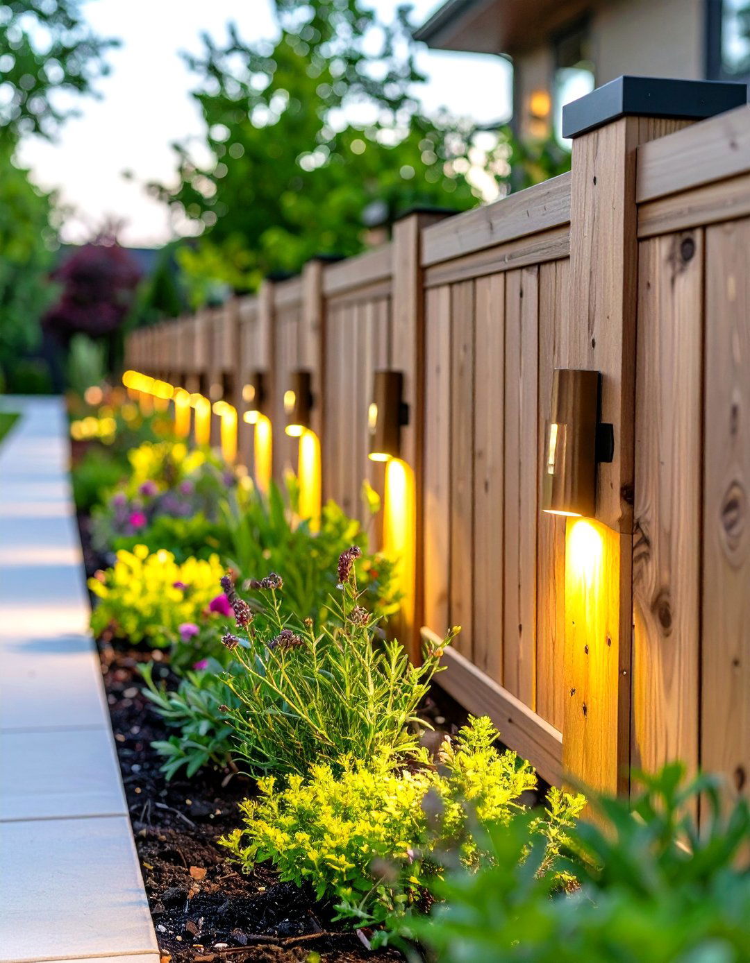 Low Voltage Hardwired Fence Lights - 30 outdoor fence lighting ideas