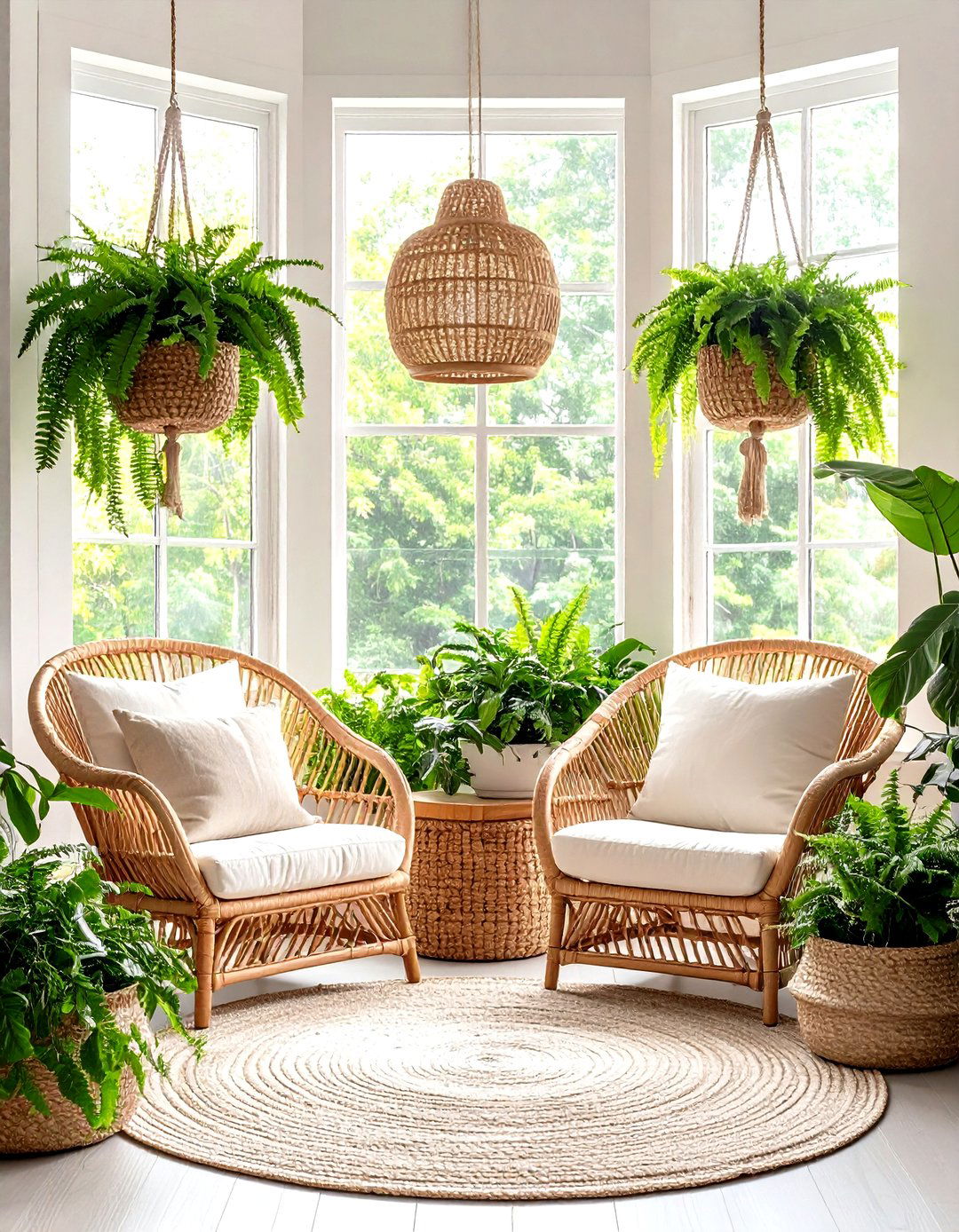 Lush Indoor Garden Sanctuary - 30 living room bay window ideas