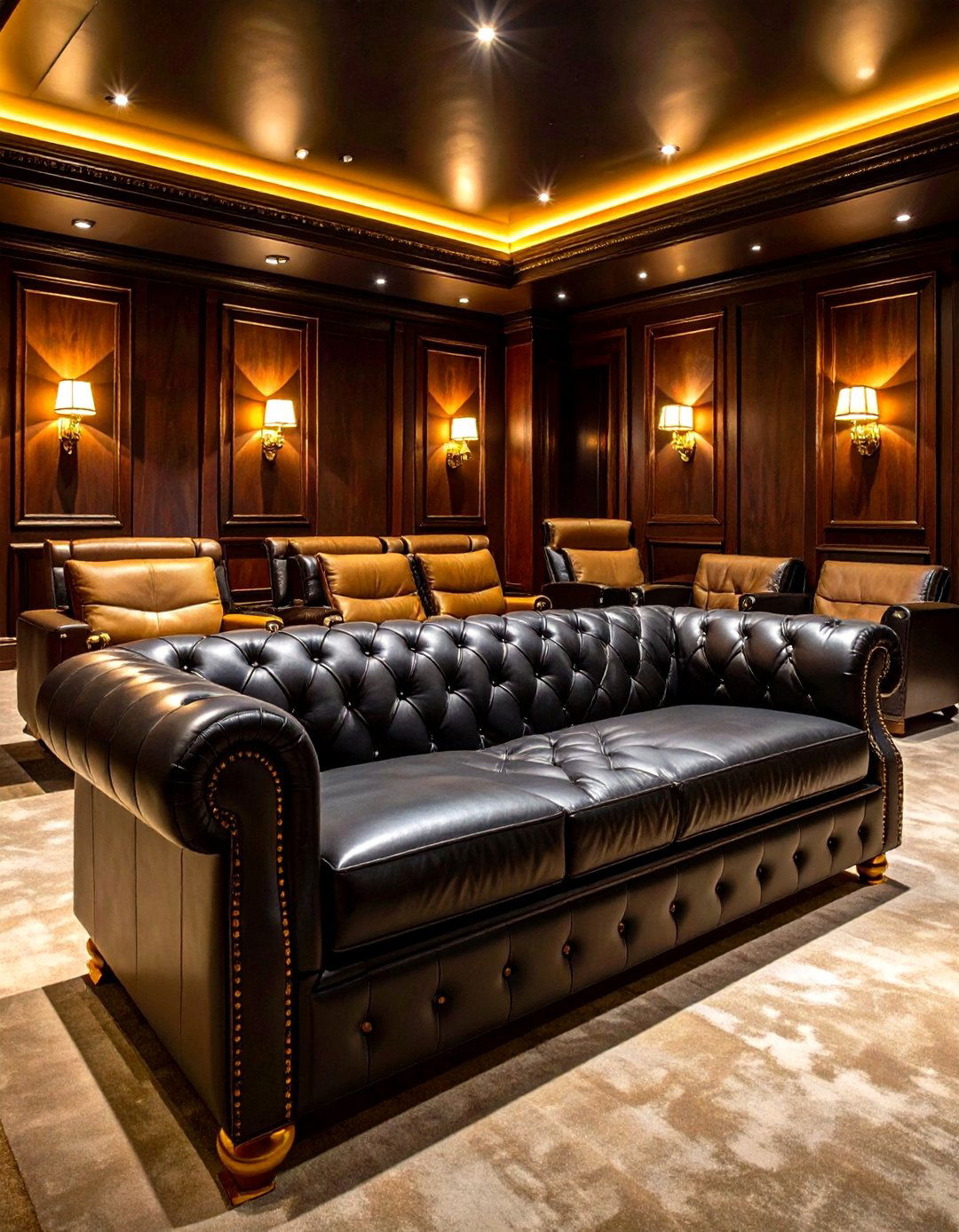 Luxurious Leather Daybeds - 30 home theater seating ideas