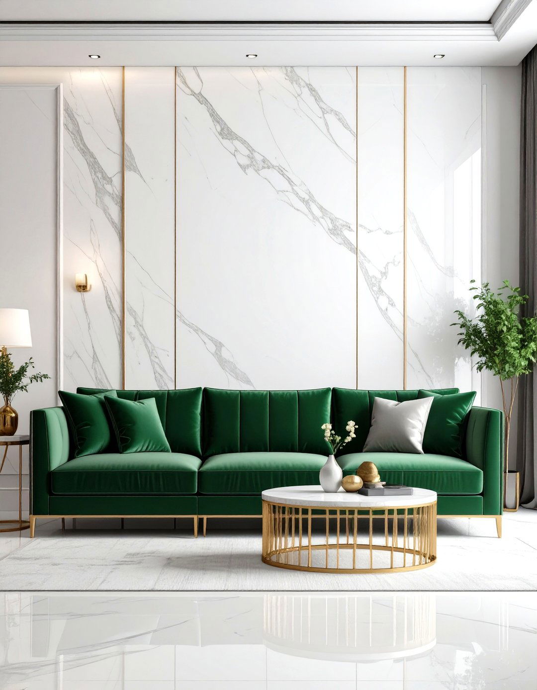 Luxurious Marble Living Room Wall - 30 living room feature wall ideas