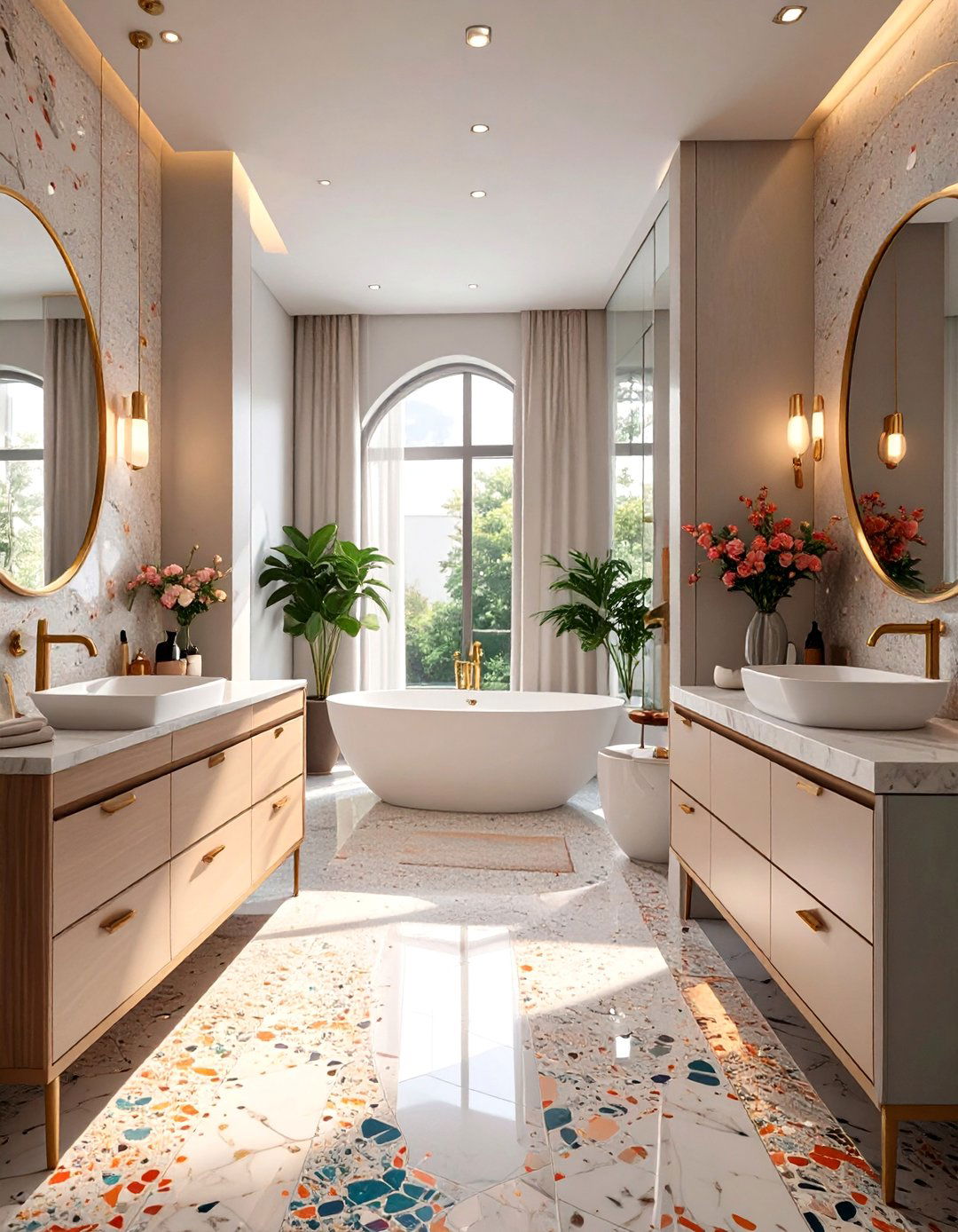 Luxurious Terrazzo Bathroom Floor Tiles - 30 bathroom floor tiles ideas