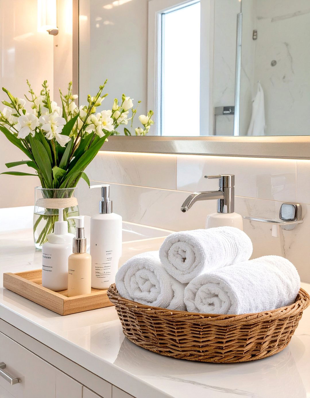 Luxury Hotel Inspired Bathroom Setup - 30 bathroom organization ideas