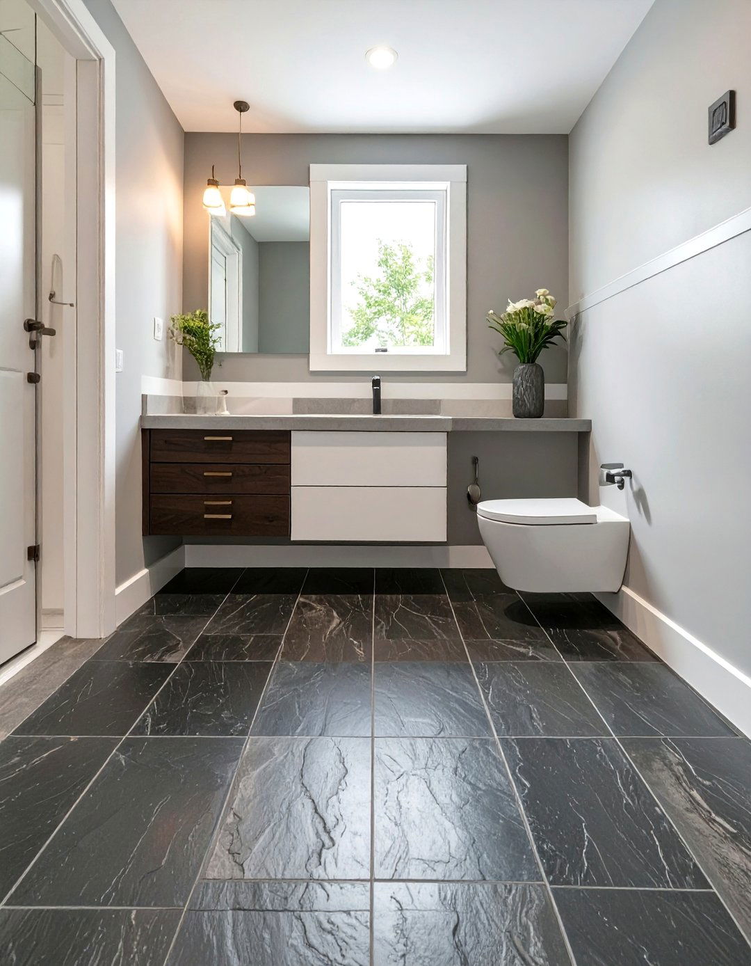 Luxury Vinyl Tile LVT Flooring - 30 small bathroom bathroom flooring ideas