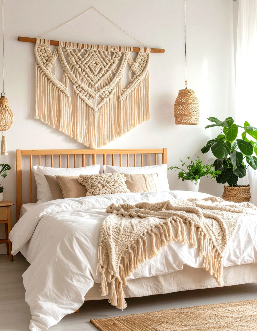 Macrame Wall Hangings and Plant Hangers - 30 retro interior design ideas