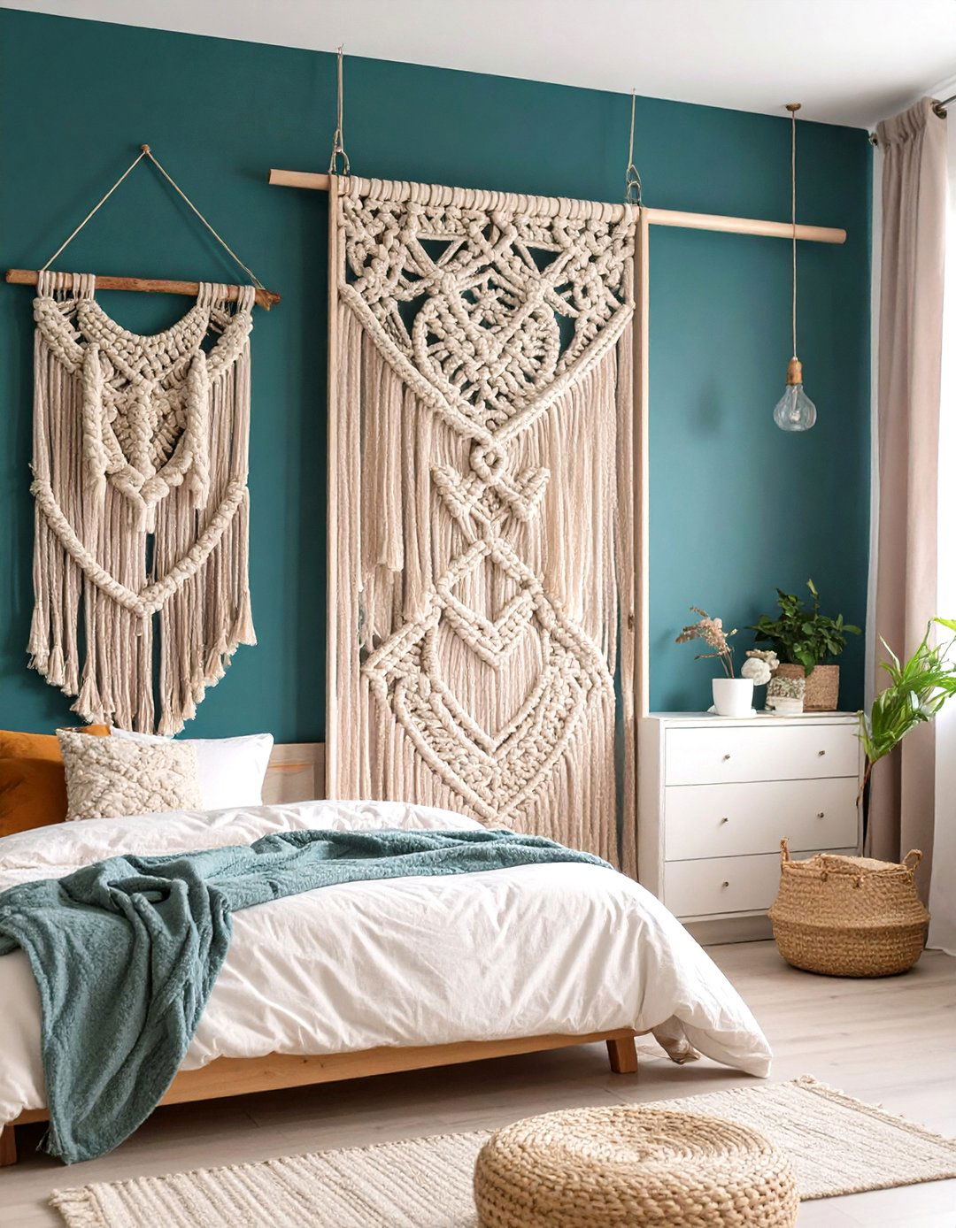 Macrame Wall Hangings as Closet Covers - 30 alternative to closet door ideas
