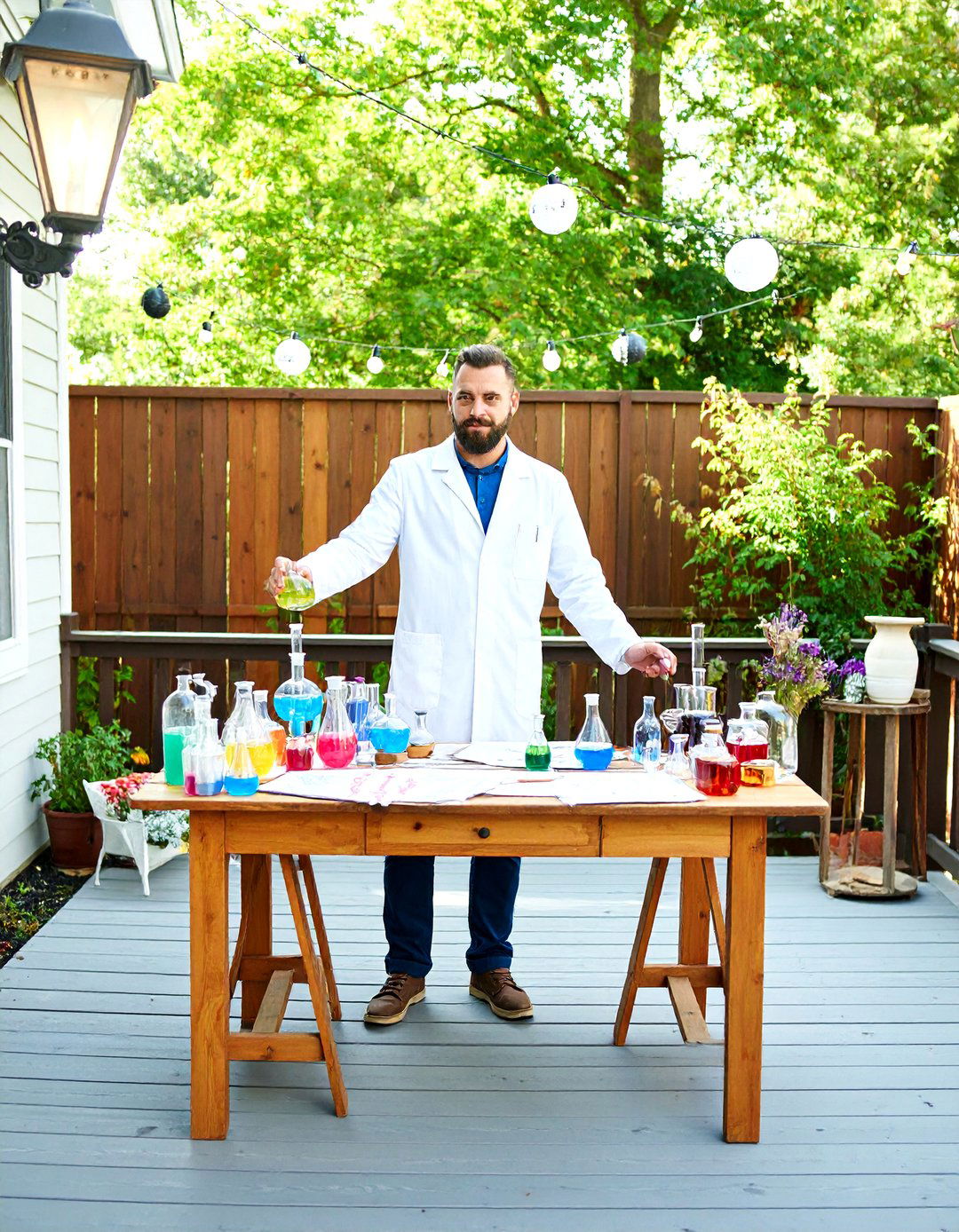Mad Scientists Outdoor Laboratory - 30 halloween decoration ideas outdoor diy