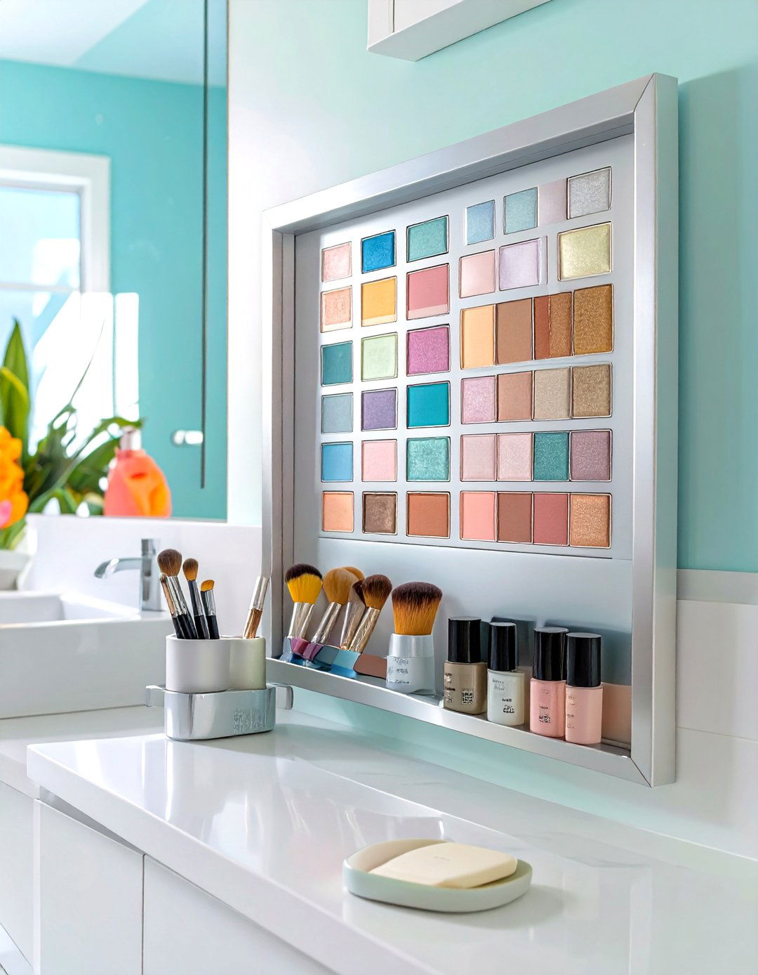 Magnetic Makeup Board - 30 teen girl bathroom ideas