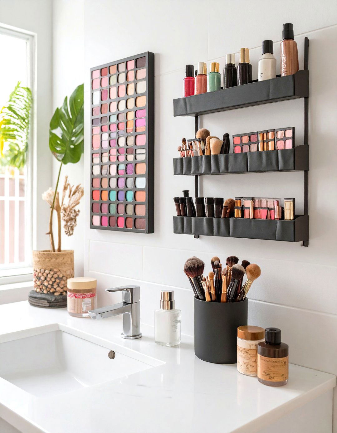 Magnetic Makeup Organizer - 30 teen bathroom ideas