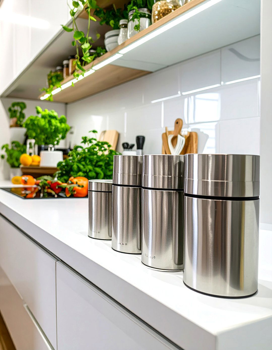 Magnetic Spice Racks on the Refrigerator - 30 very small kitchen ideas on a budget