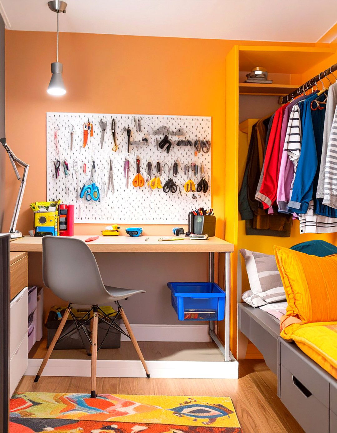 Magnetic Strip for Tools or Gadgets in a Teen Boys Bedroom - 30 teen boys bedroom ideas