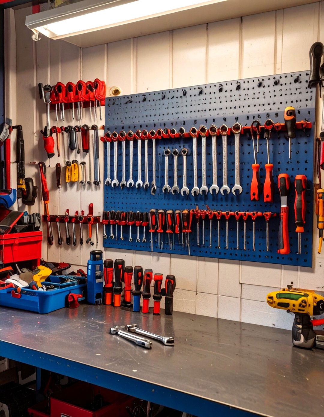 Magnetic Tool Holder Strips for a Garage Workshop - 30 small garage man cave ideas