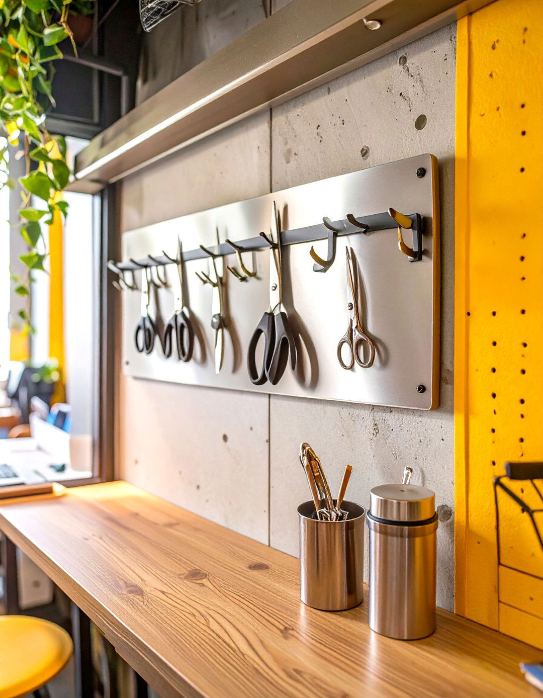 Magnetic Wall Strip for Supplies - 30 small office decor ideas