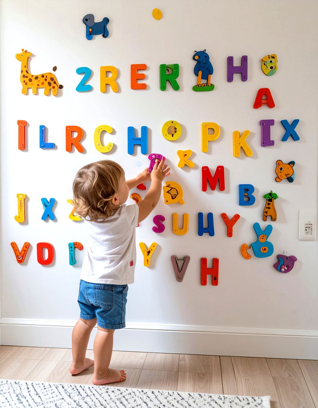 Magnetic Wall for Interactive Learning - 30 toddler bedroom ideas