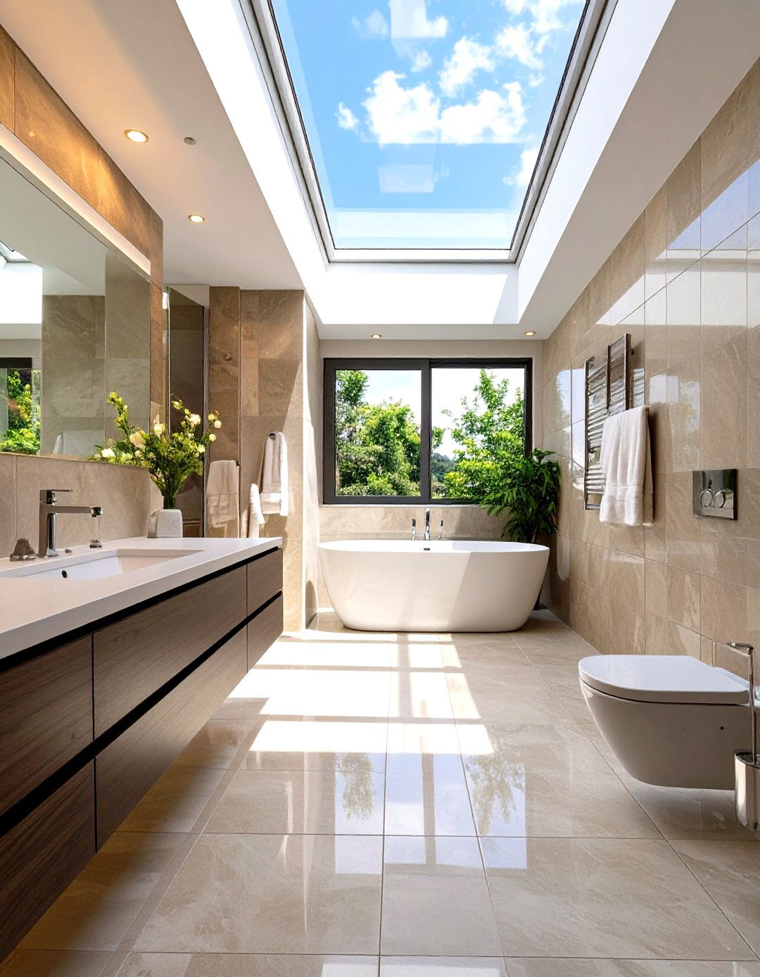 Man Made Materials and Natural Light Bathroom - 30 opposition in interior design ideas