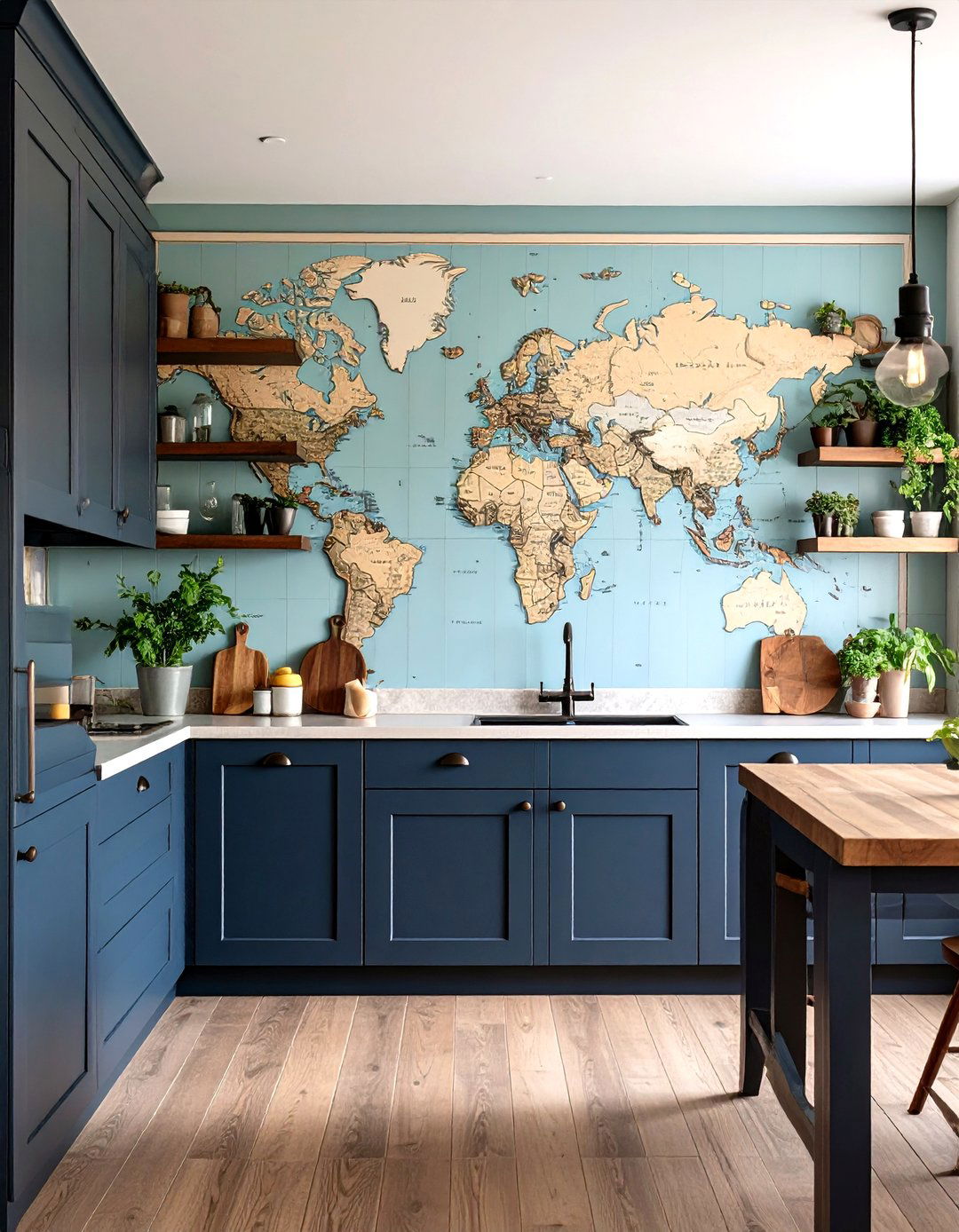 Map Art Kitchen Decor - 30 kitchen wall art ideas