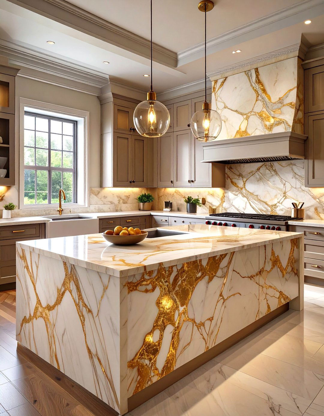 Marble Clad Kitchen Island - 30 unique kitchen island ideas