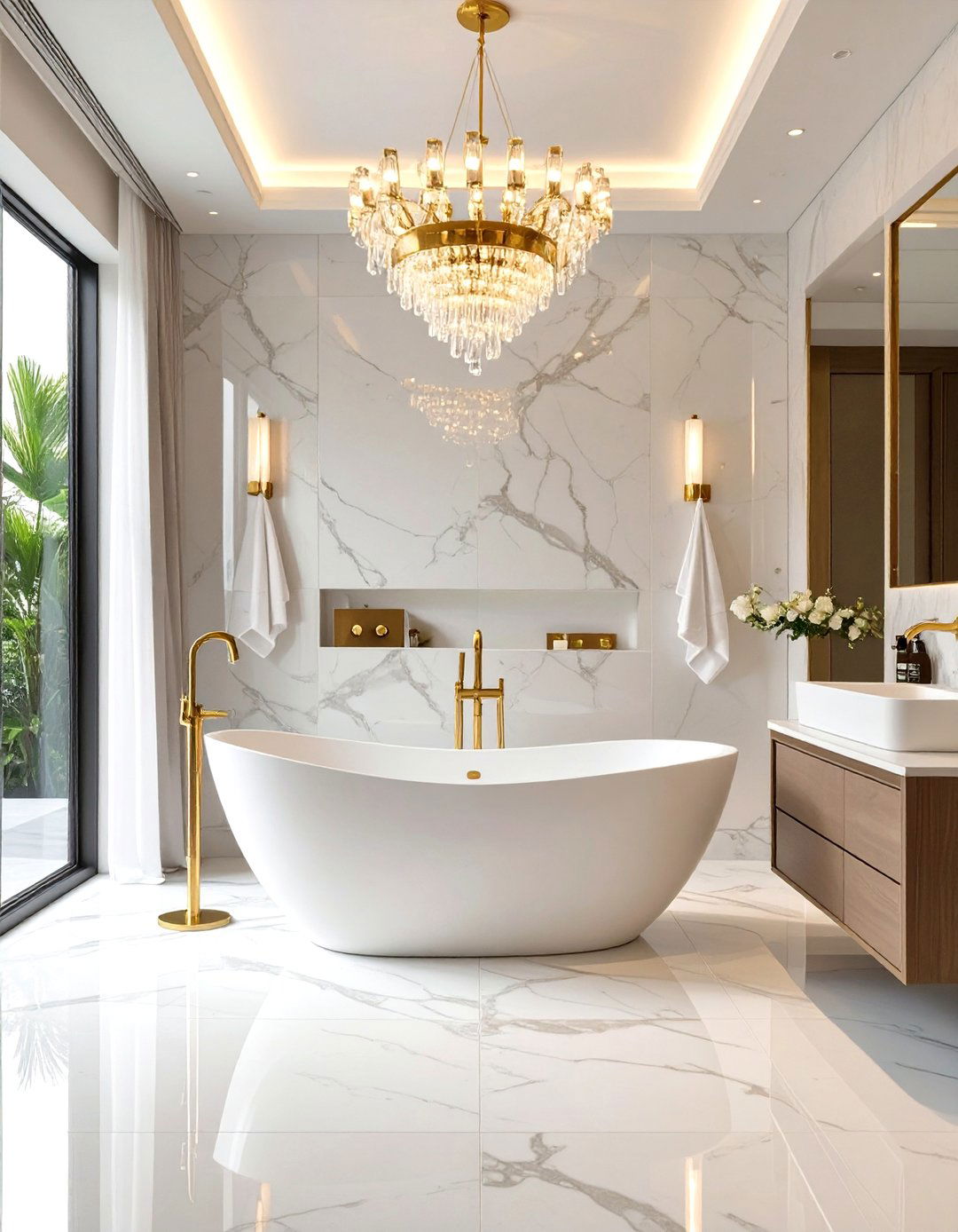Marble Clad Luxury Bathroom - 30 modern bathroom design photos ideas