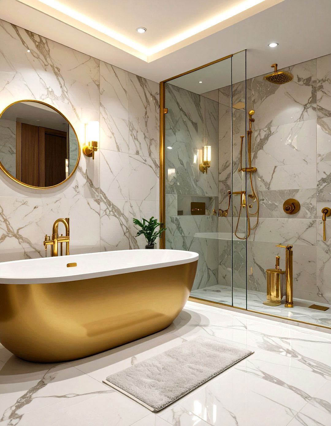 Marble Clad Tub and Shower Enclosure - 30 tub in shower bathroom ideas