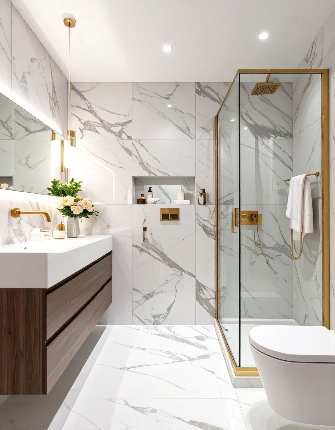 Marble Effect Bathroom Wall Panels - 30 bathroom wall panels ideas